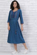 Indigo LIVA Straight Kurta image number 2