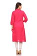 Pink Straight Cotton Kurta image number 3