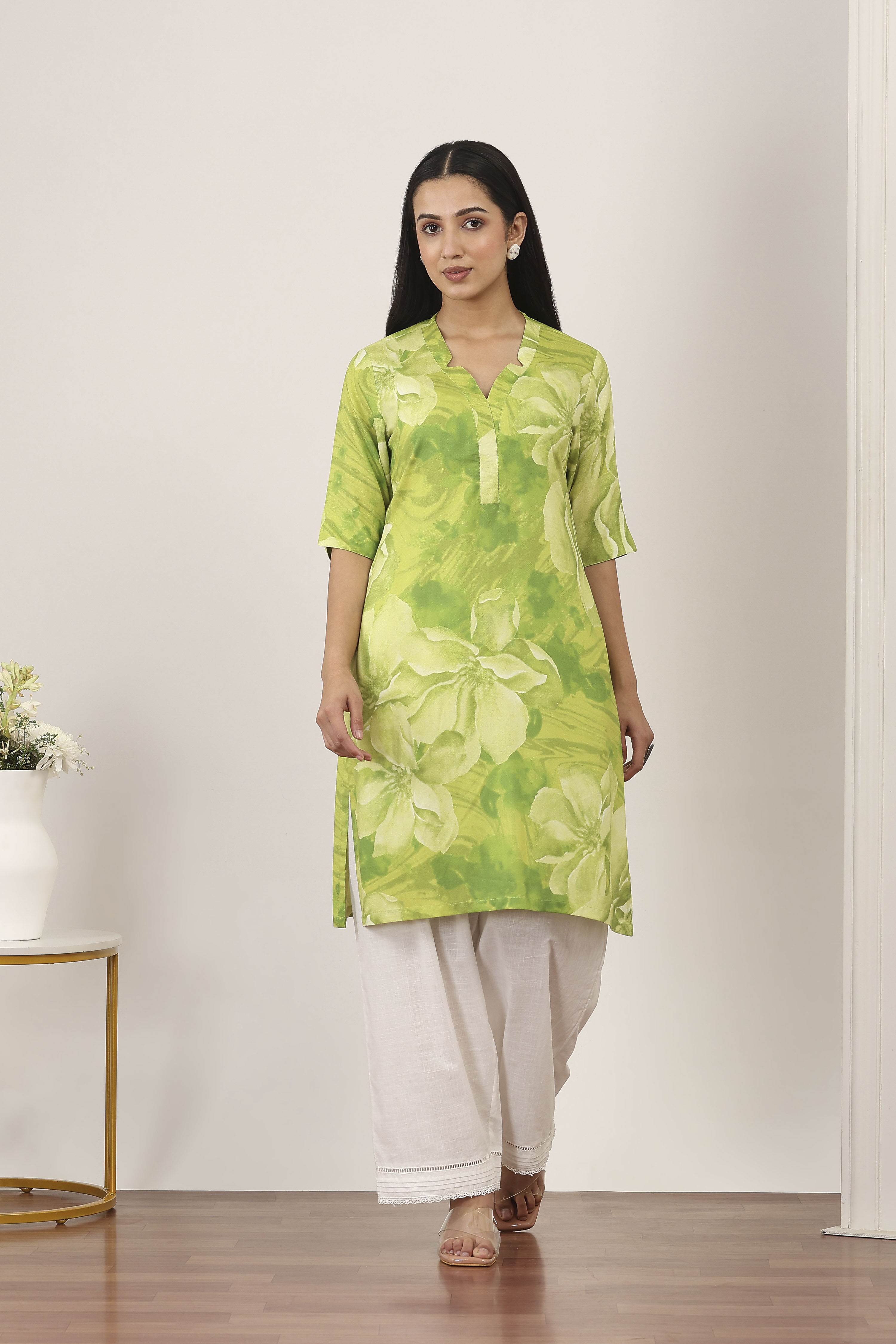 Blue Rayon Straight Kurtas image number 5