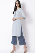 White Cotton Straight Kurta image number 3