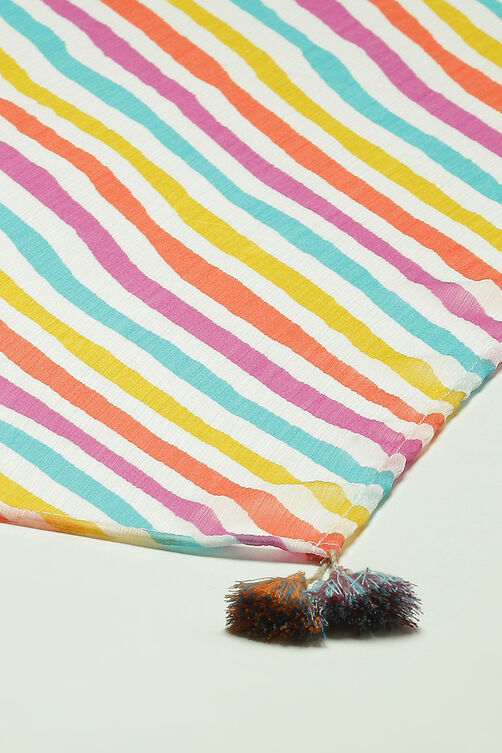 Multicolor Cotton Blend Woven Dupatta image number 1