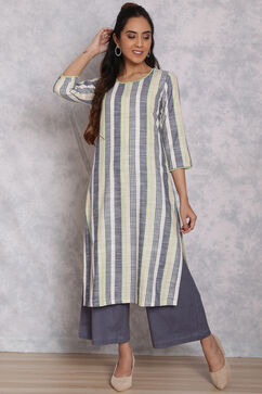 Multicolored Cotton Straight Suit Set image number 1