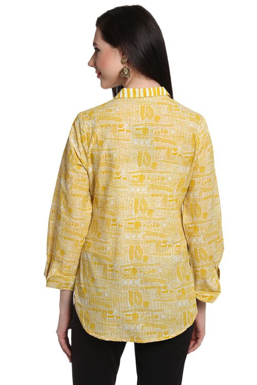 Beige Cotton Straight Indie Top image number 4