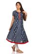 Indigo Flared Cotton Kurta image number 4