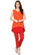 Orange A-Line Georgette Indie Top image number 6