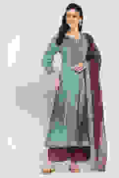 Dusty Blue Viscose Kalidar SET image number 0