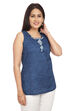 Indigo Straight Cotton Indie Top image number 2