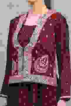 Red Polyester Blend Printed Kalidar Dress image number 1