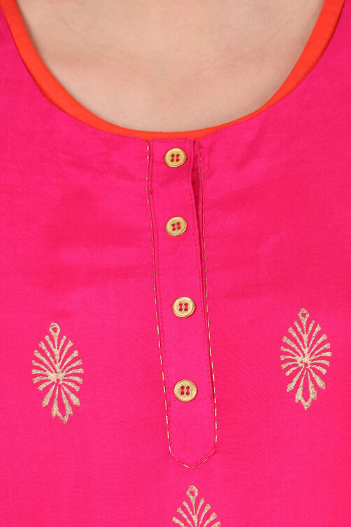 Pink A-Line Polyester Indie Top image number 4
