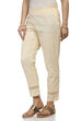 Beige Cotton Slim Pants image number 2
