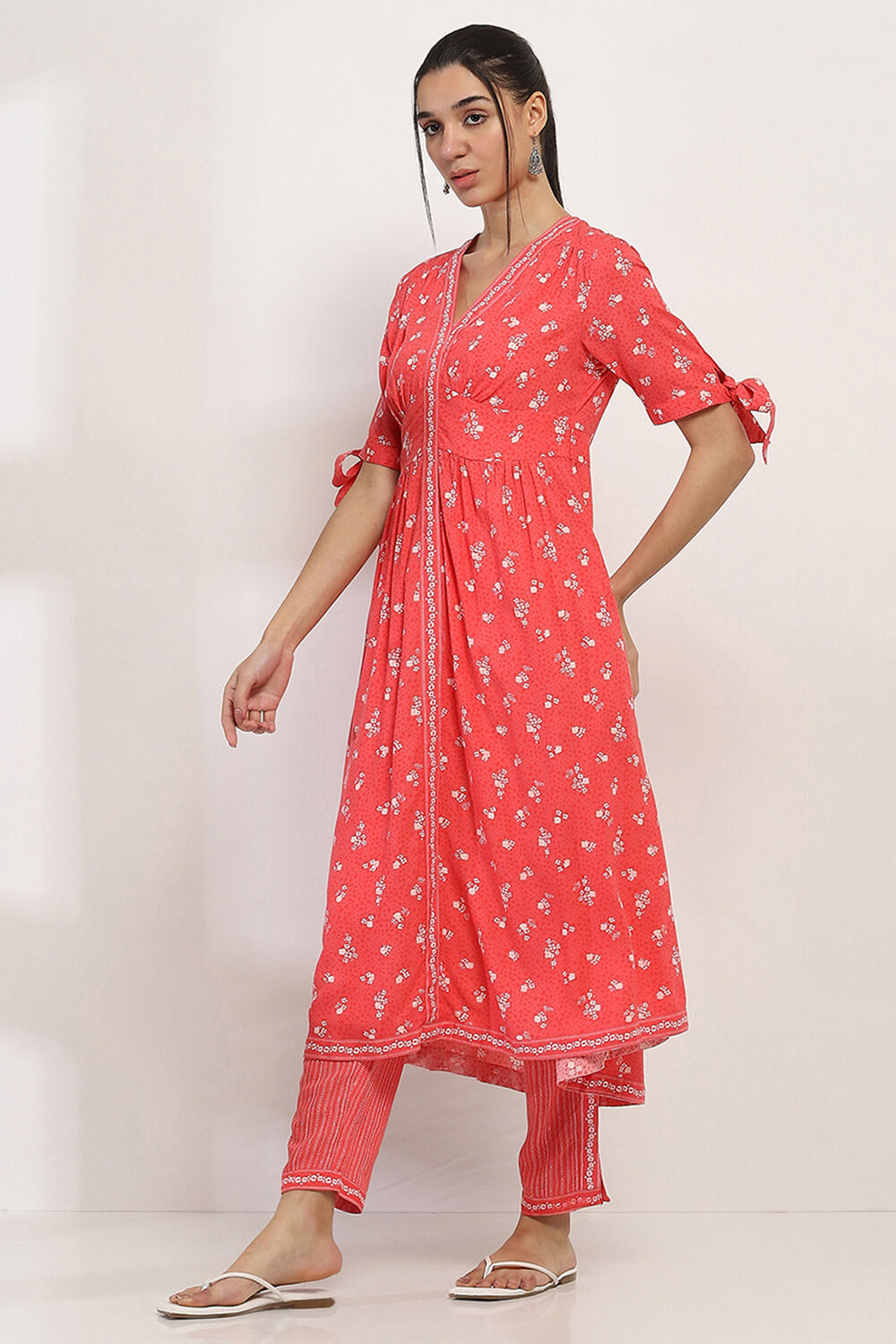 Coral Printed Flared Dress image number 2