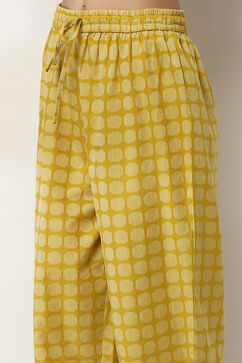 Lime Green Cotton Printed A-line Co-ord Set image number 2