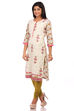 White Cotton Straight Kurta image number 3