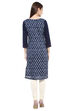 Indigo Straight Poly Chanderi Kurta image number 3