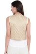 Beige Art Silk Front Open Reversible Jacket image number 4