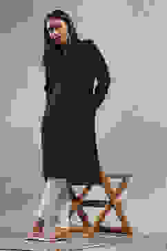 Black Solid Straight Kurta image number 0