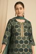 Purple Viscose Rayon Straight Printed Suit Set image number 1
