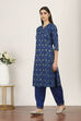 Blue Rayon Viscose Rayon Kurta Pants Set image number 3