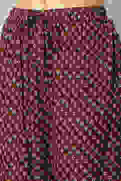 Brown LIVA Straight Printed Kurta Palazzo Suit Set image number 2