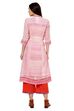 Pink Straight Cotton Kurta image number 4