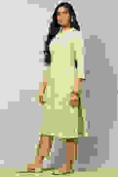 White Floral Printed Straight Kurta image number 2