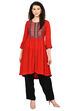 Red Kalidar Viscose Kurta image number 0