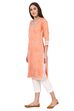 Peach Straight Poly Chanderi Kurta image number 2