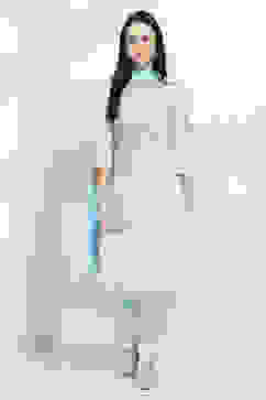 Blue Cotton Straight Set image number 6