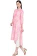 Pink Viscose Asymmetric Kurta image number 2