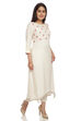 Ecru Asymmetric Viscose Kurta image number 2