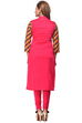 Pink Straight Cotton Kurta image number 3