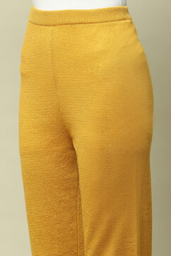 Mustard Acrylic Regular Solid Legging image number 1