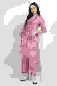 Pink Printed Straight Co-ord Set image number 0