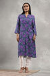 Blue Viscose Rayon Printed Straight Kurta image number 5