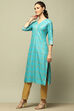 Pink Printed Straight Kurta image number 2
