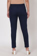 Navy Blue Poly Cotton Slim Pants image number 5