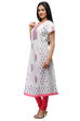 White Cotton Flared Kurta image number 1