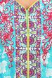 Turquoise Flared Cotton Kurta image number 4