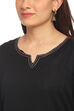 Black Straight Cotton Kurta image number 1