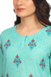 Teal Blue Straight Cambric Cotton Kurta image number 1