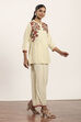 Ecru Viscose Rayon Straight Kurta Pants Set image number 5