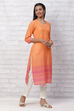 Orange Cambric Cotton Straight Kurta image number 3