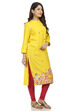 Yellow Straight Viscose Rayon Kurta image number 3