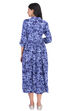 Blue Flared Viscose Rayon Dress image number 5