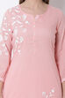 Peach Cotton Straight Kurta image number 1
