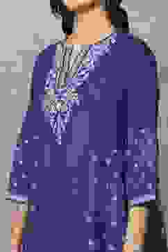 Blue Rayon A-Line Dresses image number 1