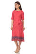 Coral A Line Cotton Dress image number 2