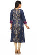 Blue A-Line Poly Cotton Kurta image number 4