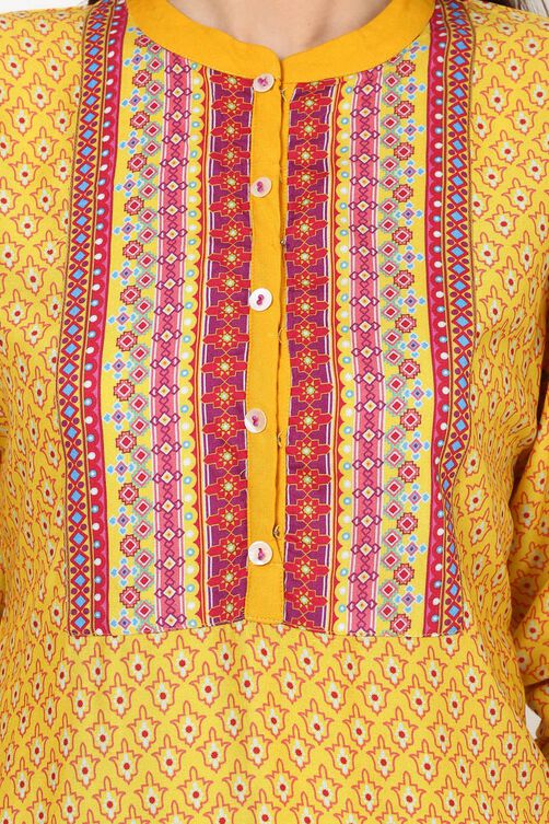 Yellow Straight Viscose Rayon Indie Top image number 4