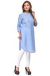 Blue Straight Cotton Kurta image number 2